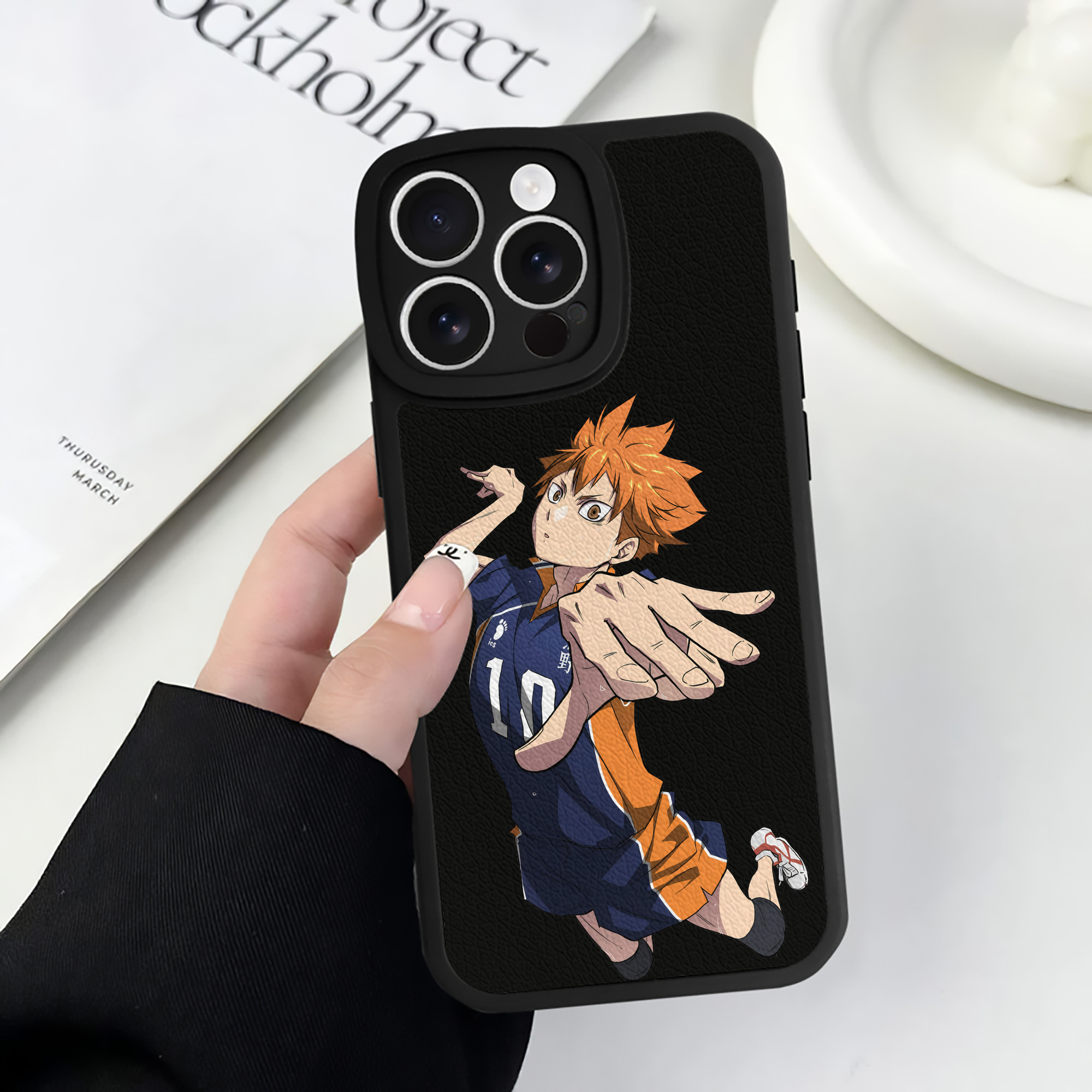 （画像用） ハイキュー!! Haikyu!! 【iPhone 16シリーズ対応】シリコンスマホケース（レザー調） 材質：シリコン